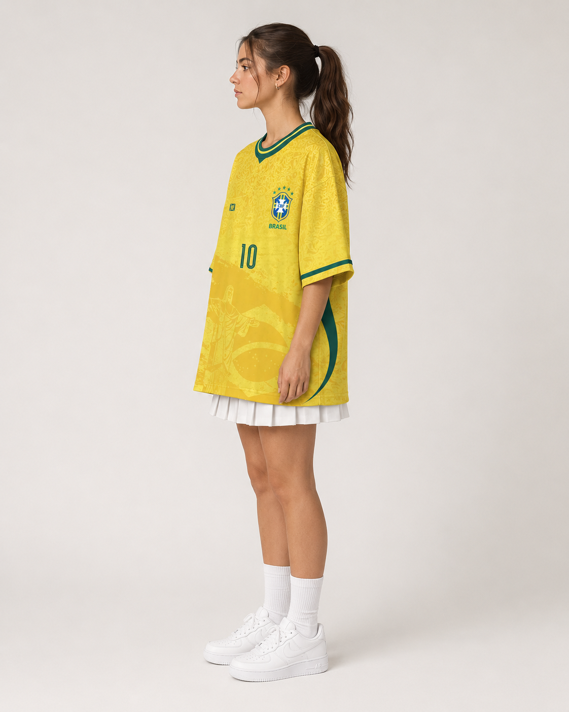 Brazil '10' Oversized Jersey T-Shirt