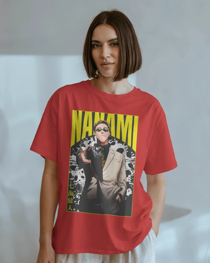 RED – NANAMI Power Move Anime Oversized Tee
