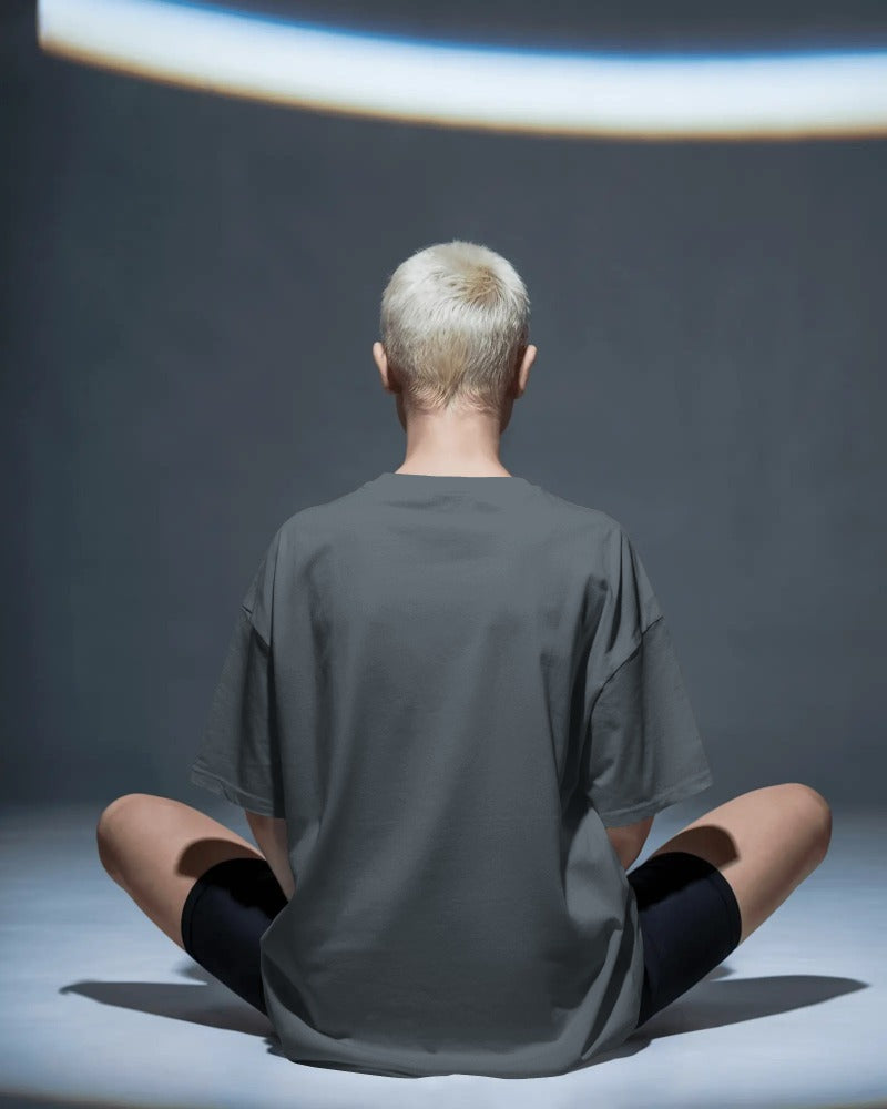 Knitlly Originals — Premium Oversized Solid Tee - Charcoal