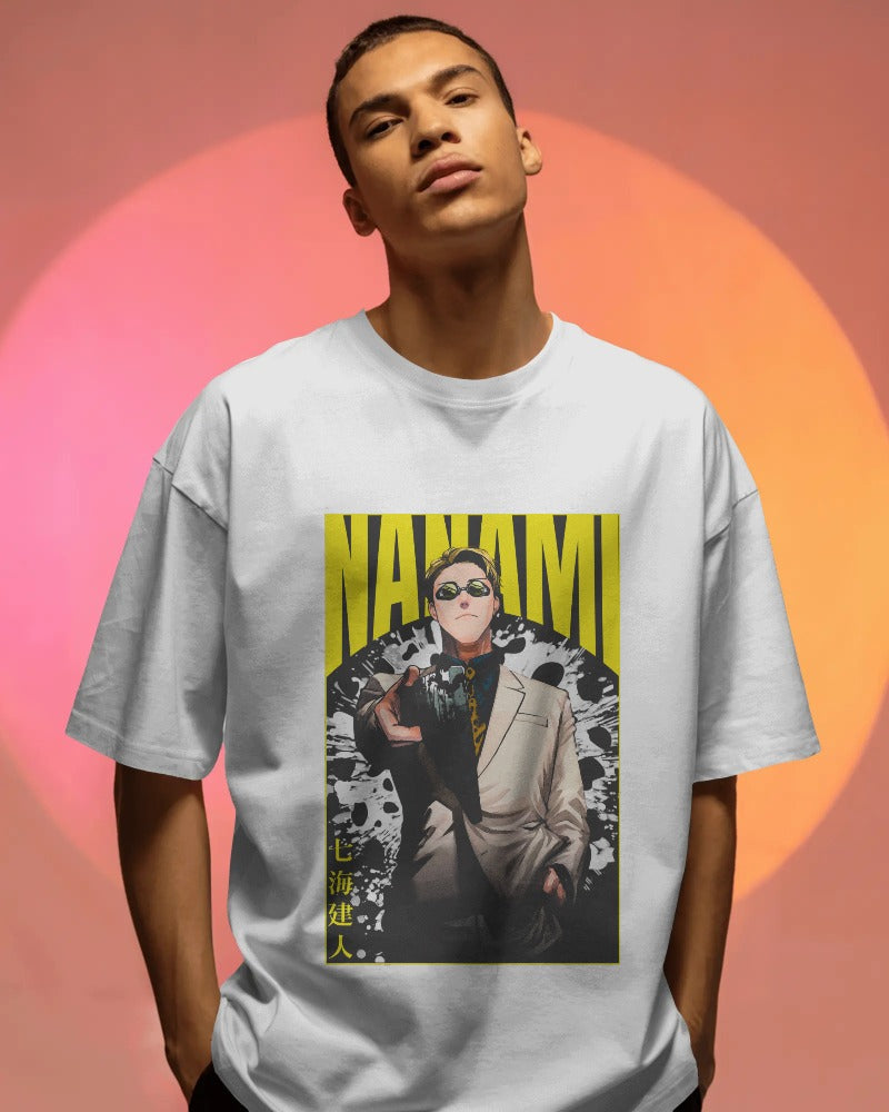 White – NANAMI Power Move Anime Oversized Tee