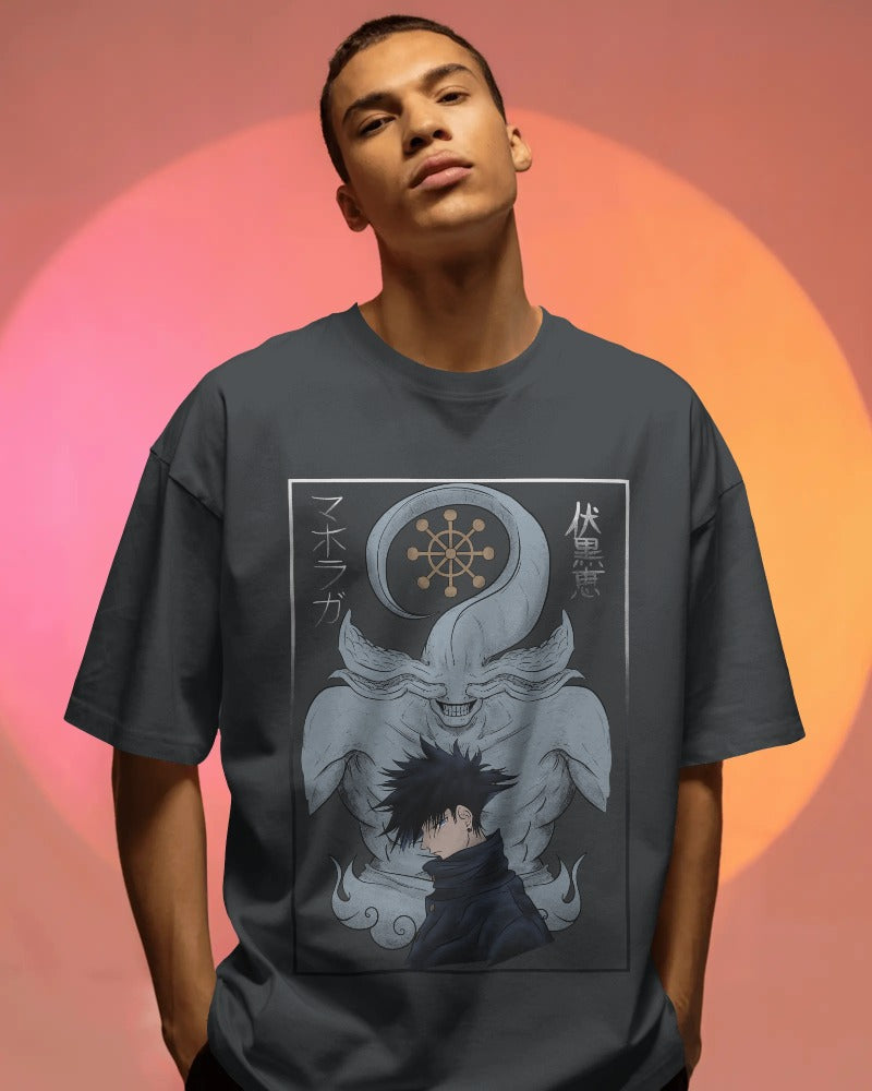 OTAKU — Megumi Shadow Spirit Oversized Tee (Charcoal)