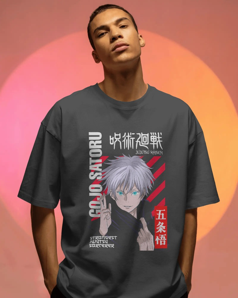 OTAKU — Gojo Infinity Oversized Tee (Charcoal)