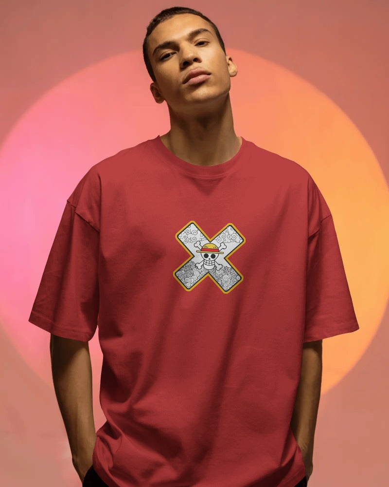 RED – Gear Undefeated Oversized Anime Tee