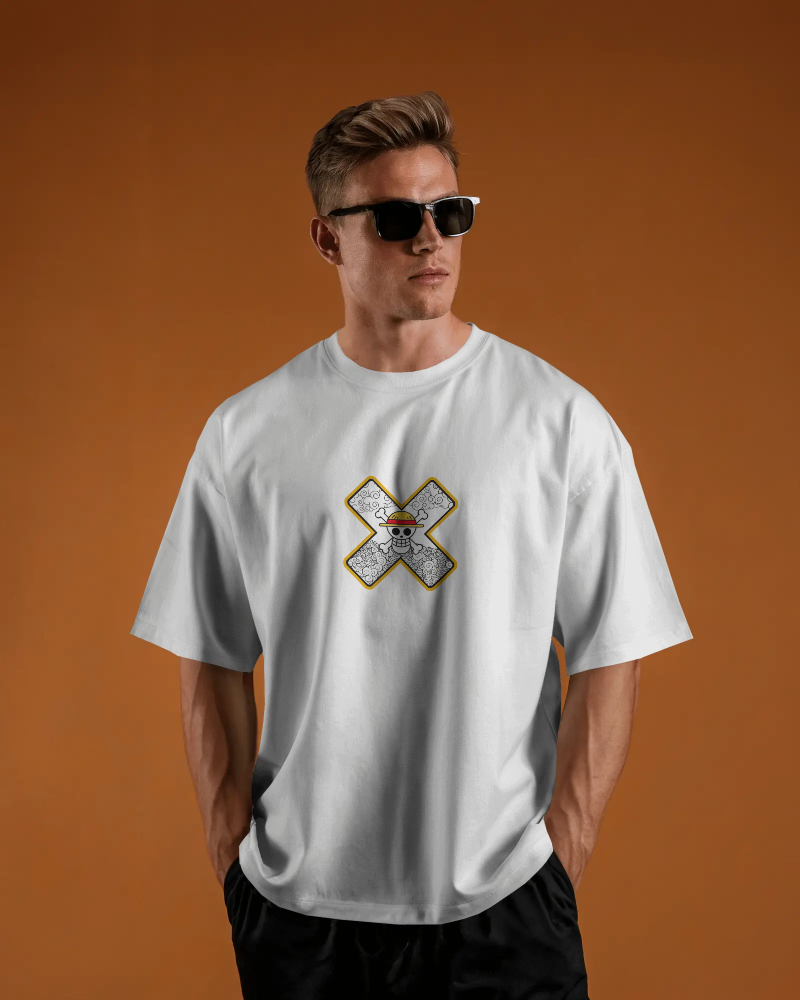 WHITE - Gear Undefeated Oversized Anime Tee