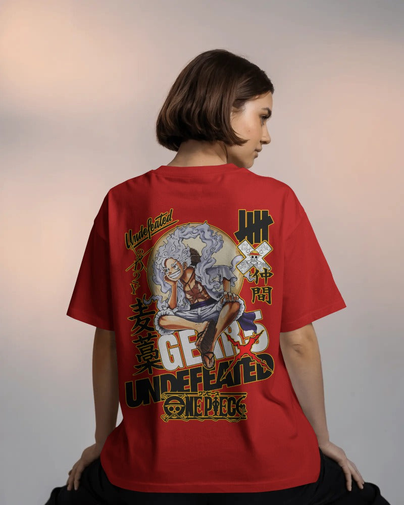 RED – Gear Undefeated Oversized Anime Tee