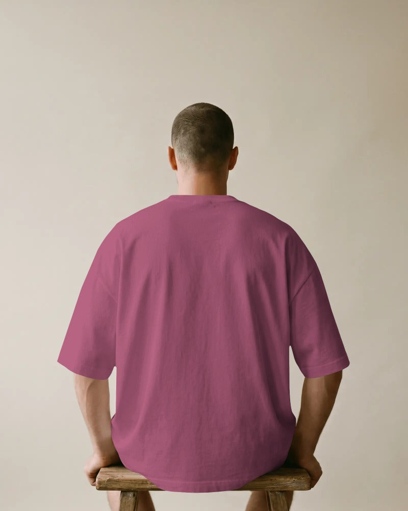 Knitlly Originals — Premium Oversized Solid Tee - Dusty Pink